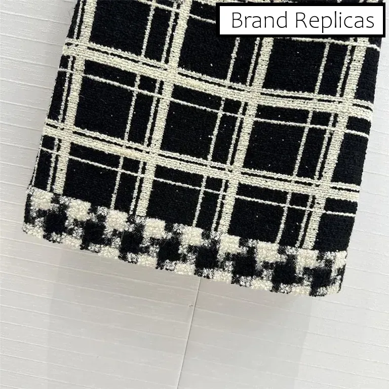 Valentino Large Check Tweed Skirt